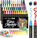 Betem 48 Colors Dual Tip Acrylic Paint Markers, Fabric Decorating Kits Premium Water-Based Acrylic Paint Pens Art Supplies for Fabric, Rock, Wood, Glass, Canvas, Ceramic, Teacher Appreciation Gift