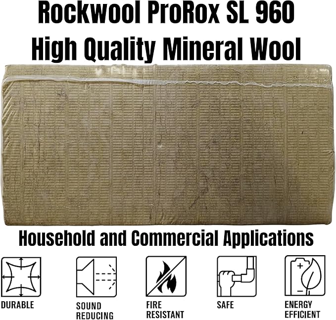 10 pk 24" x 48" x 1" Rockwool ProRox Mineral Wool, Replaces Owens Corning Thermafiber, BMW142-10PK