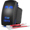 Nilight NI-RS05 LED Light Bar Rocker Switch 5Pin Laser On/Off Rear Lights Rocker Switch 20A/12V 10A/24V Switch Jumper Wires Set,2 years Warranty , Blue