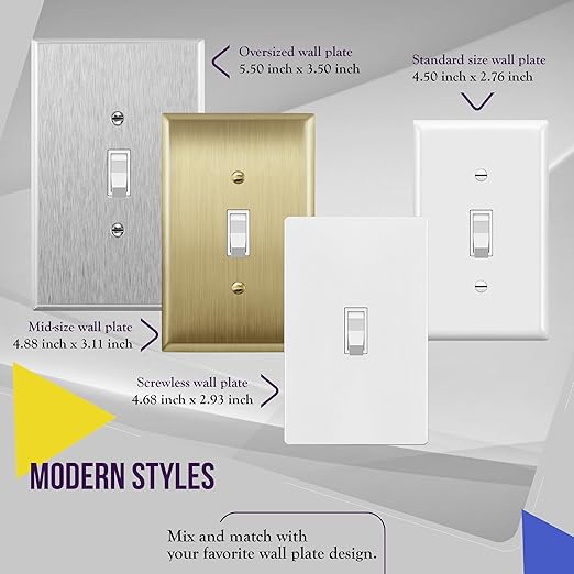 ENERLITES 4-Way Toggle Light Switch, Four Way, Side Wiring, Copper Wire Only, Grounding Screw, Residential Grade, 15A 125VAC 60Hz, UL Listed, 84150-W-10PCS, White 10 Pack