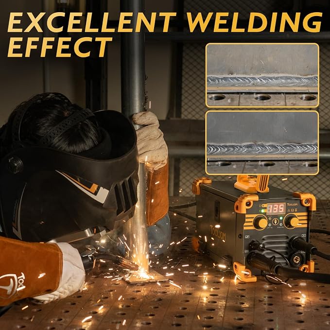 TOOLIOM 135A Mini MIG Welder Flux Core 110V MIG Welder Gasless Flux MIG/Lift TIG/Stick 3 in 1 Welding Machine Portable