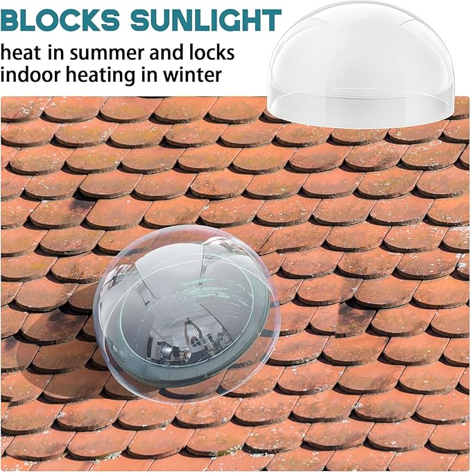 16 x 16 x 7 Inch Skylight Replacement Dome, Polycarbonate Cover Only for Existing Skylight Base, UV Resistant Roof Dome, Not Full Rooflight