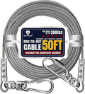 Tie Out Cable for Dogs Up to 300lbs,50ft Extra Strong 1000lbs Break Strength Tie-Out Tether Trolley Training Lead,Dog Run Cable for Yard Garden Park Camping Outside(Sliver/50ft)