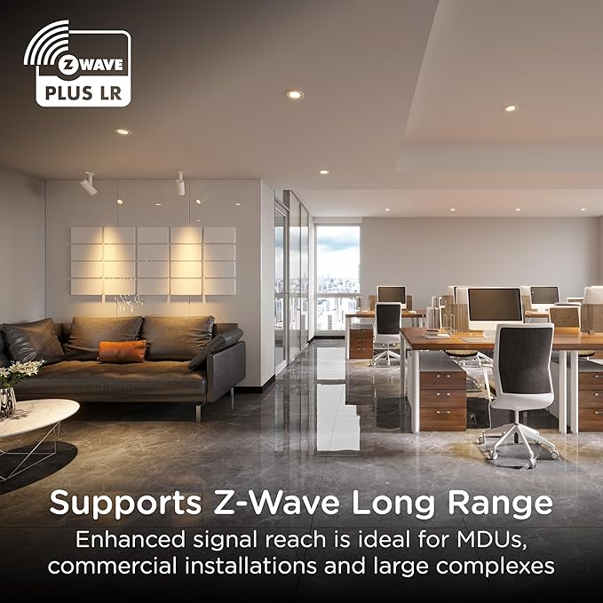 Enbrighten 800 Series Z-Wave Paddle Dimmer, Long Range 800LR, Quick Fit, Simple Wire, Direct 3-Way (No Add-On Switch Needed), Smart Hub Required, Compatible with Alexa, Google Home, 76593