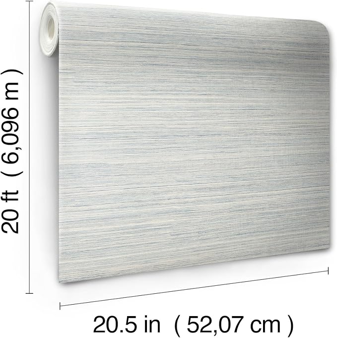 York Wallcoverings PSW1281RL Blue Cattail Weave Peel and Stick Wallpaper