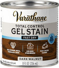 Varathane Total Control Gel Stain | Low Odor Water-Based Formula | Thick Gel Formula for Vertical Surfaces | Ideal for Wood, Metal & Fiberglass | Half Pint | Dark Walnut