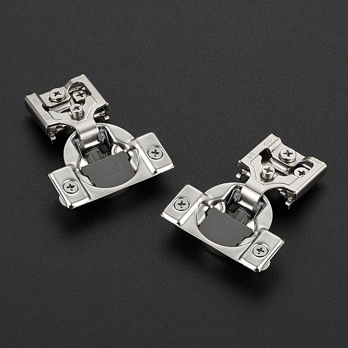 10 Pack 5 Pairs 3/8 inch Overlay Soft Close Hinges for Kitchen Cabinet Hinges Satin Nickel Hidden Hinges Stainless Steel Concealed Hinge self Closing