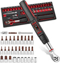 1/4" Digital Torque Wrench Set, 0.74-48 Ft-Lb(1-65Nm), ±2% CW Accuracy, Peak & Track Mode, Backlit LCD, 4" Extension Bar, Adapter, Universal Joint, Sockets Bits for Bicycle Motorcycle Auto DIY Repair