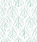 MelunMer Geometric Peel and Stick Wallpaper Boho Green White 17.3''×591'' | Modern Self Adhesive Removable Wallpaper for Bedroom/Bathroom Waterproof, Contact Paper for Cabinets, Drawers Easy to Install
