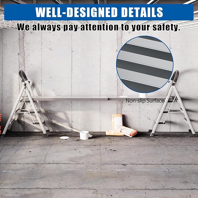 6-9ft Telescoping Plank, Aluminum Work Plank, 440 Lbs Load Capacity Extension Scaffolding Plank with Skid-Proof Platform Scaffold Ladder Accessory, 12.5 Inch Width, Silver