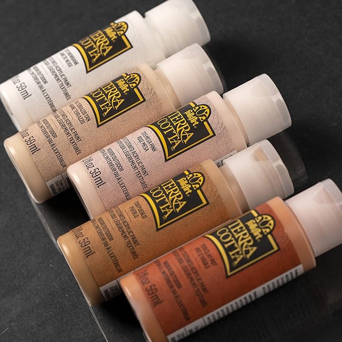 FolkArt Terra Cotta Acrylic Paint Set of 5, Essentials 2 fl oz Assorted Matte Finish Colors For Painting, Drawing & Art Supplies, DIY Arts And Crafts Acrylic Paint For Kids And Adults, 44506