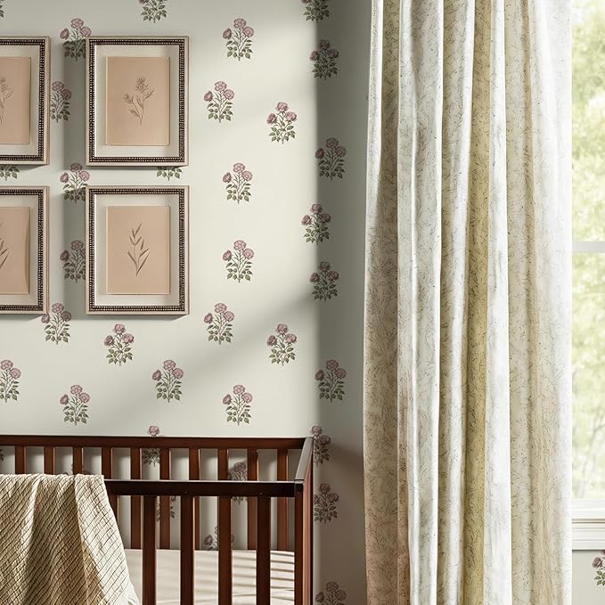 17.3”×393.7” Vintage Floral Wallpaper Retro Rose Flower Contact Paper for Cabinets Self Adheisve Floral Wallpaper for Bedroom Accent Wall Cabinets