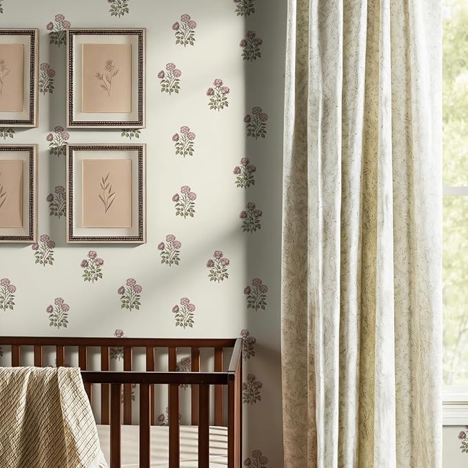 Vintage Floral Peel and Stick Wallpaper Retro Rose Flower Contact Paper for Cabinets Self Adheisve Floral Wallpaper for Bedroom Accent Wall Cabinets Drawers Gilrs Room - 17.3”×78.7”