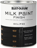 Rust-Oleum Eclipse Milk Paint Finish | Decor and Furniture Applications | Matte Finish Brushed Effect | Minimal Prep Needed | No Primers Required | Easy Clean Up | Quart