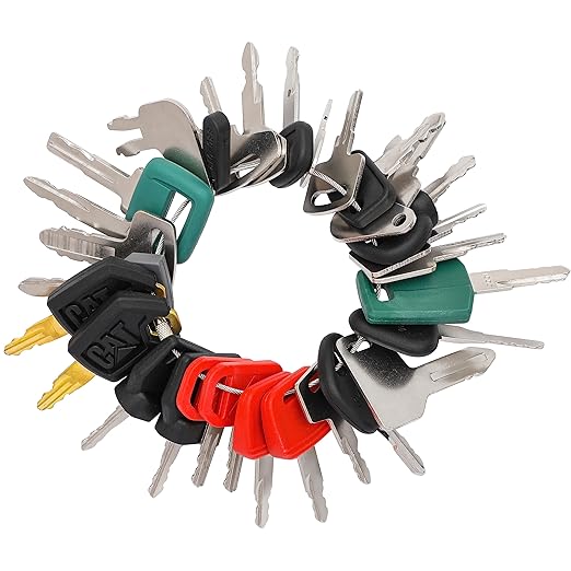 YASASHII 31 Heavy Construction Equipment Key Set fits Cat, JD, Case, Komatsu, Hyster, Kubota, JCB, Bobcat, Daewoo, JLG, Toyota & More