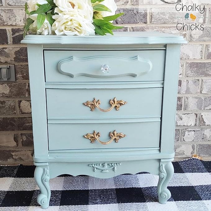 Chalky Chicks 4 Fl Oz Matte Cancun Blue (Light Blue) Chalk Paint for Furniture Without Sanding - No Prep Furniture Paint No Sanding All in One for Crafts, Walls, Cabinet, Metal, Dresser, Farmhouse