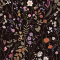 JiffDiff Floral Wallpaper Peel and Stick- 1181" x 17.3" Farm Wildwood Self Adhesive Wall Paper Daisy Flower Contact Paper Dark Floral Stick On Wallpaper