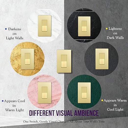 ENERLITES 3-Way Decorator Paddle Light Switch, Gloss Finish, Single Pole or Three Way, 3 Wire, Grounding Screw, Residential Grade, 15A 120V/277V, UL Listed, 93150-GD, Gold