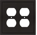 Henne Bery Modern Edge Decorative Wall Plate Switch Plate Outlet Cover, Durable Solid Zinc Alloy (Double Duplex, Matte Black)