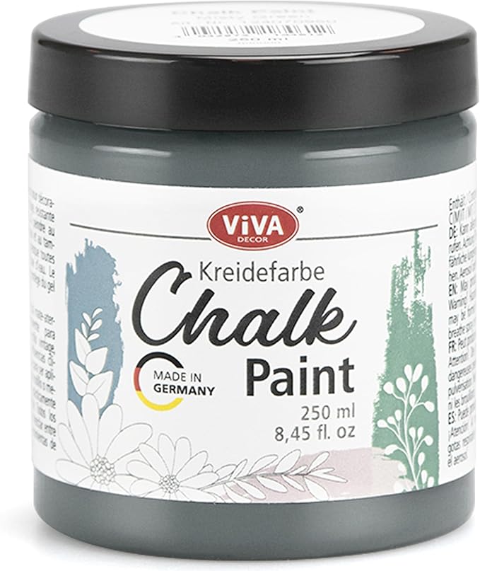 Viva Decor Chalk Paint (Shadow Grey) 8.45oz - Featuring a Chalky & Matte Finish, this paint is perfect for crafting Shabby Chic & Vintage looks on wood furniture and decor pieces