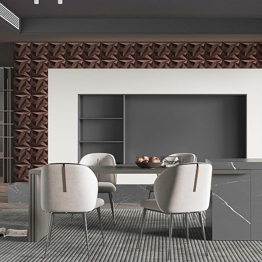 Antique Copper 33 Pack 3D Wall Panels for Interior Decor, PVC Textured Wall Panels 12''x12'' Cover 32.Sq.Ft.Antique Copper | PVC Accent Wall Panels for Interior Wall Decor, Living Room Lobby Bedroom Hotel Office