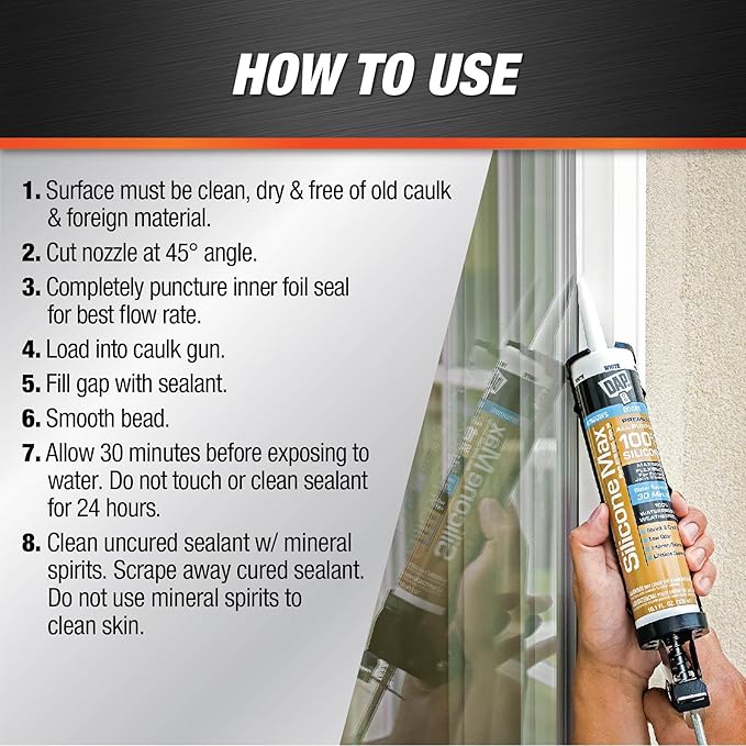 DAP Silicone Max All Purpose Sealant, Light Gray, 10.1 Oz (7079808787)