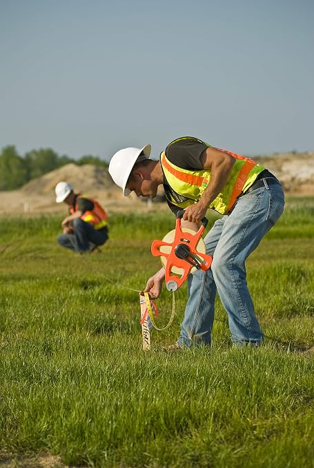 Crescent Lufkin 1/2" x 150' Hi-Viz Orange Engineer's Fiberglass Tape Measure - FE150D