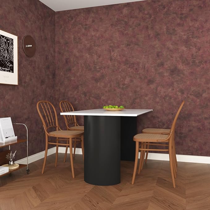 JSEVEM 31"×157" Red Rusty Concrete Wallpaper Peel and Stick Luxury Metallic Industrial Cement Contact Paper Waterproof 3D Textured Adhesive Vinyl Wrap for Countertops Bedroom Living Room Office Walls