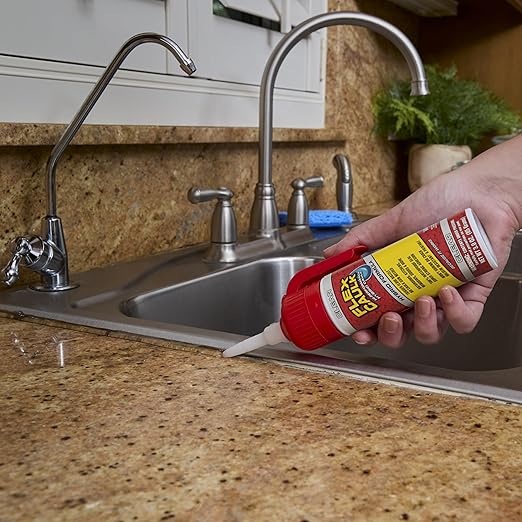 Flex Caulk, Waterproof & Weatherproof Hybrid Polymer Sealant, Strong, Paintable, Indoor, Outdoor, Bath, Shower, Sink, Window, Baseboards, Door, RV, Roof, Wood, Auto & Marine, Clear, 3 oz, 2-Pack
