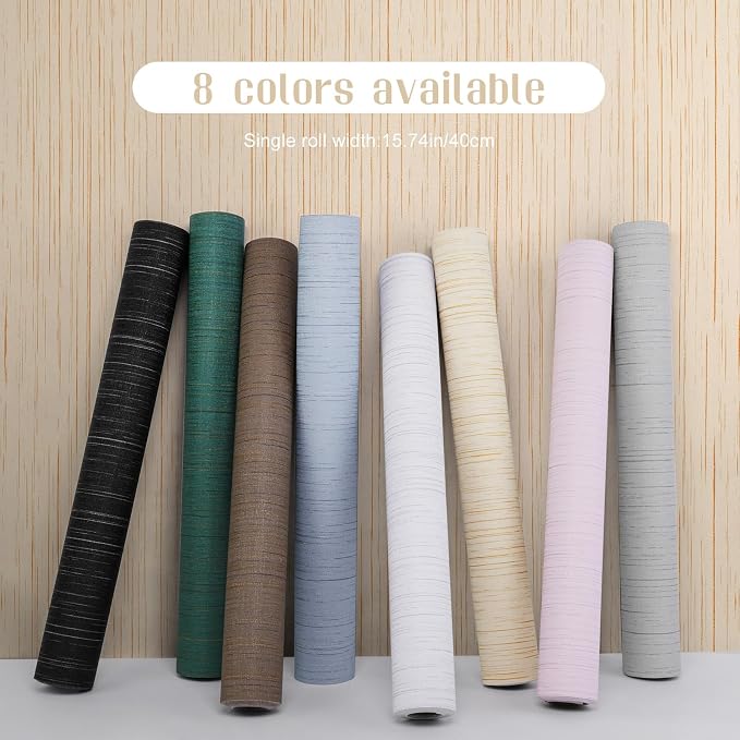 Beige Grasscloth Peel and Stick Wallpaper Vintage Texture Removable Waterproof Wallpaper for Room Walls, Cabinets, Furniture, Drawers, Desk A Set of 15.7"x1200"