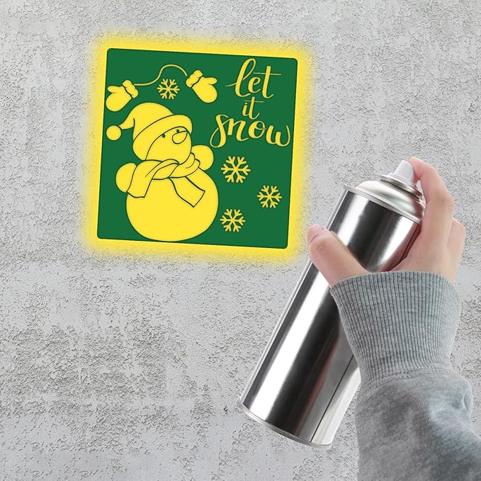 36pcs Christmas Drawing Stencils for Kids 8 Inches Holiday Sidewalk Chalk Stencils Painting Large Washable Reusable Christmas Themed Primary Shape Template for Kids Toddlers Preschool