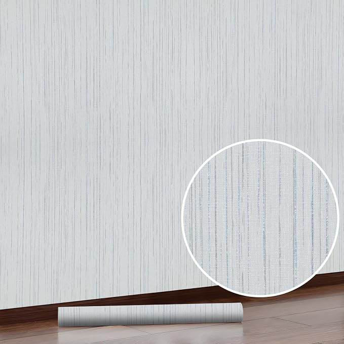 Grey Grasscloth Wallpaper Peel and Stick Texture Fabric Contact Paper | 15.74" X 118.11"Renter Friendly Self Adhesive Removable Waterproof Thick Vinyl for Room Walls Cabinets Furniture Drawers Desk