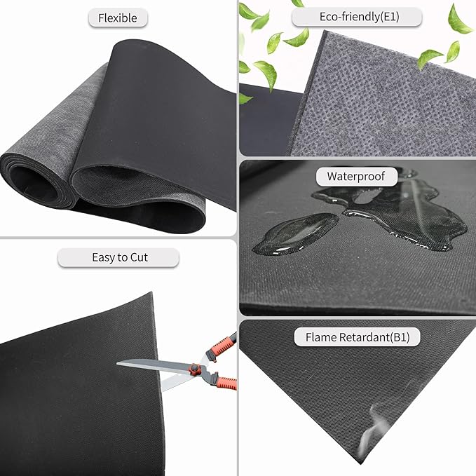 TroyStudio Mass Loaded Vinyl Sound Proof Barrier, 1 lb/sqft, 1 x 8 Feet MLV Insulation Sheet, Anti Vibration Deadening Soundproofing Material