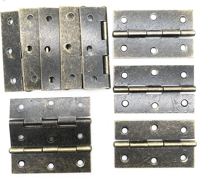 XMHF Cabinet Gate Closet Door Hinges 2.4"x1.5" Home Furniture Hardware Folding Butt Hinges Bronze Tone with Mounting Screws Pack of 12