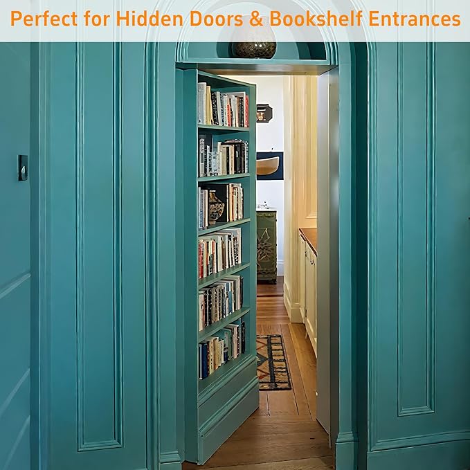 HBL' Pivot Hinge Heavy Duty Hidden Door Hinge for Wooden Secret Door, Stainless Steel and 300LBS Load Pivot Door Hardware for Bookcase/Bookshelf with 360 Degree Rotation.