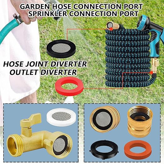ZDBB 165 PCS Plumbing Hose Rubber Washers Assortment Set with Screen Filter and Silicone Washer Kit,for Shower Head Gasket Garden Hose Washing Machine Inlet Supply Lines Faucet Gaskets Replacement