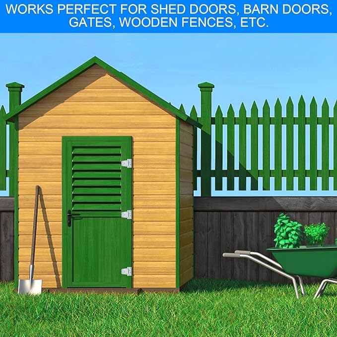 Heavy Duty Gate Hinges 3.5 inch 4 Pack Extra Thick Industrial T Hinges Barn Door Shed Door Hinges for Large Wooden Gates Wood Fence Outdoor - Zinc Iron Finish (Screws Included)