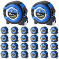 Youyole 24 Pack Tape Measure with Fractions 1/8 Steel Measuring Tape Retractable Easy Read Measurement Ruler Steel Power Blade (25 ft X 1 in,Blue)