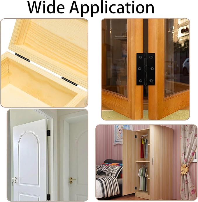 10 Pcs 2.5 Inch Black Door Hinge Cabinet Hinge, Reliable Black Ball Bearing Butt Hinges for Windows, Cabinets, and Outdoor Use, Includes Mounting Screws