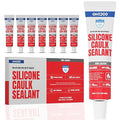 GH1200 18 ML x 8 PCs Silicone Caulk Clear Silicone Sealant Waterproof, Kitchen & Bathroom Caulk - Shrink & Crack Proof - Pocket-Friendly Small Size Indoor & Outdoor Use Silicone Glue - Strong Caulking
