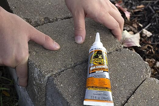 Gorilla Max Strength Construction Adhesive, Clear Glue, 2.5 Ounce Squeeze Tube (Pack of 2) - Gap Filling and Waterproof