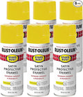 Rust-Oleum 365144-6PK Stops Rust Spray Paint, 12 oz, Satin Citrus Yellow, 6 Pack