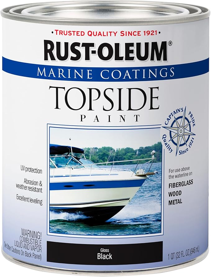 Rust-Oleum 207006 Marine Coatings Topside Paint, Quart, Black