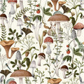 Mushroom Wallpaper Peel and Stick Forest Contact Paper 17.7"×78.8" | Self Adhesive Wallpaper Removable Vintage Beige Leaf Contact Paper for Cabinets Kitchen Mushroom Wallpapers Waterproof Vinyl