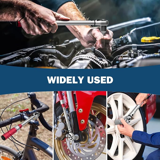 VANPO 3Pcs Torque Wrench 1/4&3/8&1/2"-20-240in-lb, 5-45ft-lb, 20-160ft-lb | ±3% Accuracy, Click, Dual Direction, 72-Tooth Ratchet, for Bike, Motorcycle, Car & Automotive Use