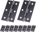 T Tulead Small Box Hinges Iron Door Hinges Furniture Hardware Hinge Heavy Duty 2.4"x1.5", Red Bronze, 10PCS with Mounting Screws