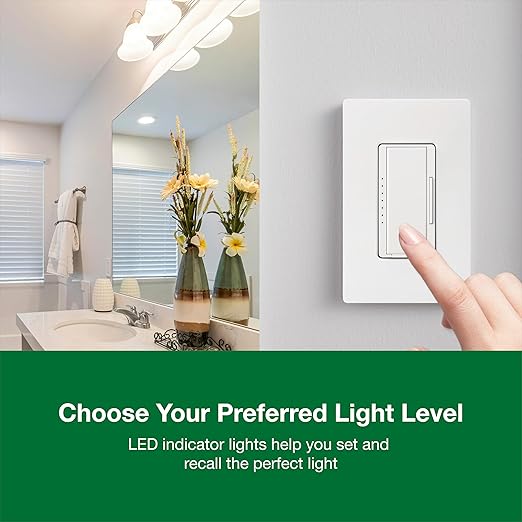Lutron Maestro LED+ Dimmer Switch for Dimmable LED, Halogen and Incandescent Bulbs, 150W/Single-Pole or Multi-Location, MACL-153M-WH, White (8-Pack)