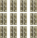 Antrader Antique Bronze Hinges,12Pcs Folding Butt Hinges with Screws Door Hinge for Doors Windows Furniture Cabinet Boxes