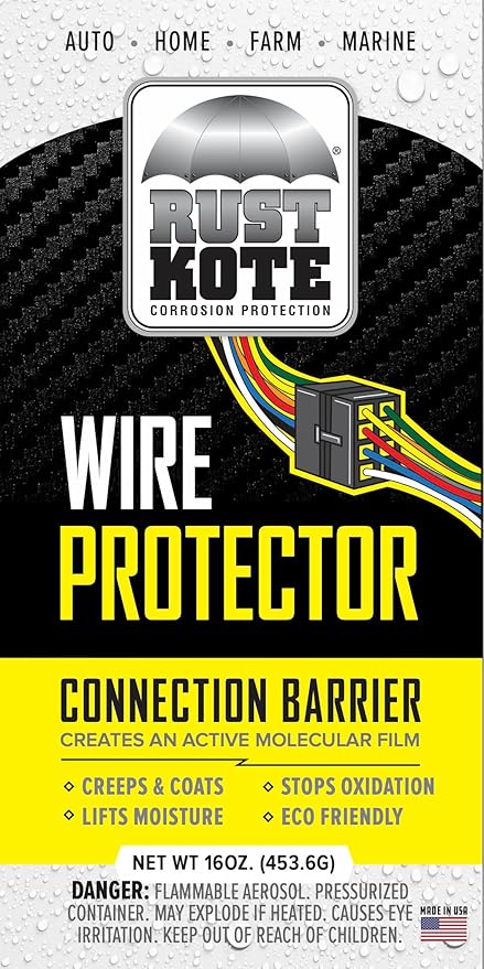 Rust Kote Corrosion Protection RustKote Wire Protector - Aerosol Can 15oz - Stops Oxidation - Lifts and Repels Moisture - Car/Trailers/RV/Bus/Farm Equipment