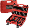 3/8” CR-V Steel Drive Impact Socket Set | 110-Piece Standard SAE(5/16 to 3/4-inch) Metric Size(8-22mm) with Ratchet Handle, Extension Bar, Universal Joint